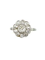 Bague "Belle Epoque" en platine et diamants