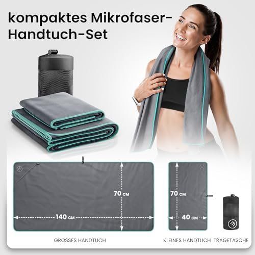 Badetücher: Handtuch 2er Schnelltrocknend Kompakt Leicht Microfaser – Neu und originalverpackt aus Hundwil von Pakethase 2