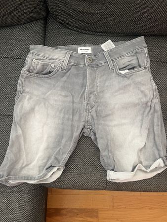 Herren Jeans Shorts Jack and Jones grau Grösse M