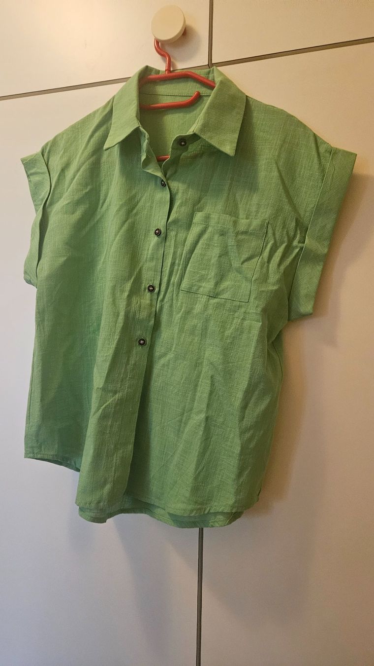 Blusen: Camicetta verde tg.M cotone – Gebraucht aus Melano von H-Sara