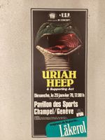 Konzertplakat Uriah Heep 1978 Geneve (Ecke defekt)