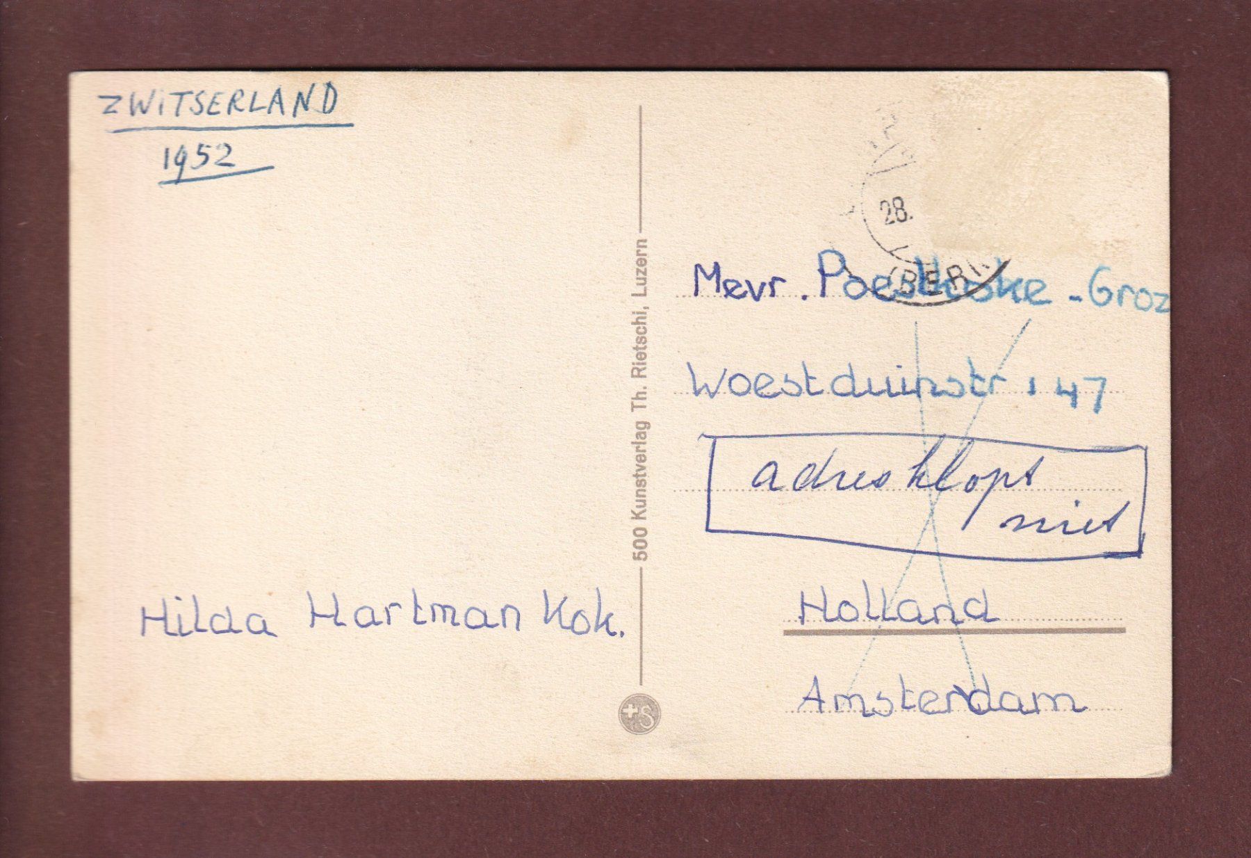 Cartoline postali: LUZERN - Schweizerhofquai - 1952 – Usato da Pully venduto da nicecards 1