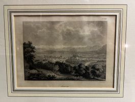 Original Stahlstich "Zürich" um 1840 mit Garantie-Schein!
