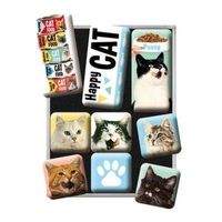 9-tlg Magnet-Set-HAPPY CAT