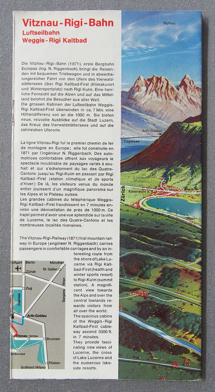 Documenti: Prospekt Rigi - mit Panoramakarten - von 1976 – Usato da Auenstein venduto da Padabimbim 1