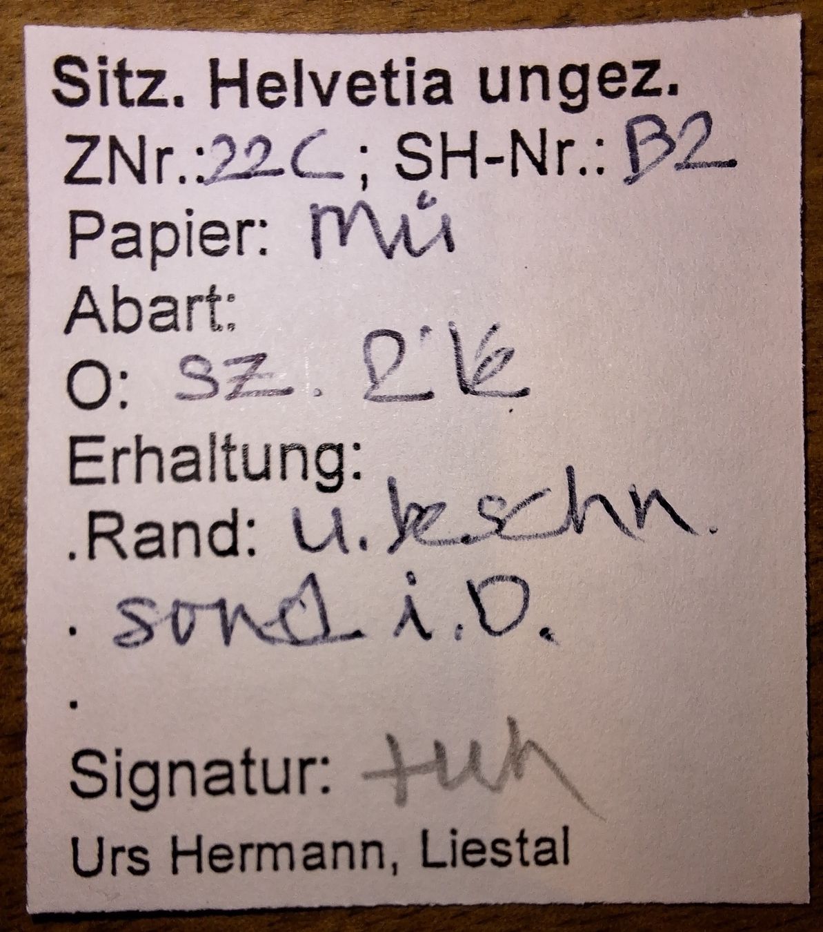 Tutti i francobolli: Strubel 22C mit Befund Kat. 150.- – Usato da Balgach venduto da SIMEON27 2