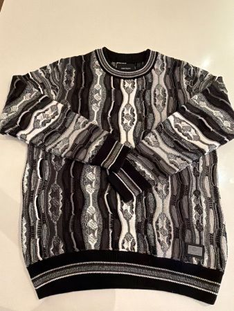 Carlo Colucci Pullover, schwarz grau weiss, S