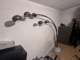 Bogenlampe 5-flammig chrom Marmorsockel guter Zustand