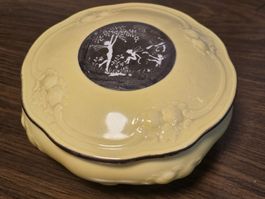 Vintage Thebas Porcelain  Box Yellow Czechoslovakia