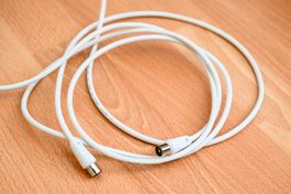 Top! Kabel, BK-Kabel, doppelt, geschirmt, weiss, 2.5 Meter