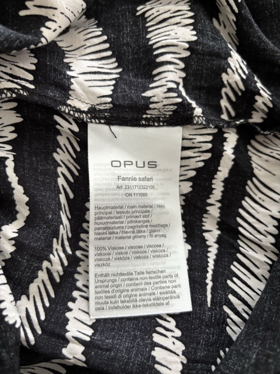 Opus Camicette: Opus Bluse, Gr. 40, Schwarz/Weiss gemustert – Usato da Rothenburg venduto da Momo1302 3