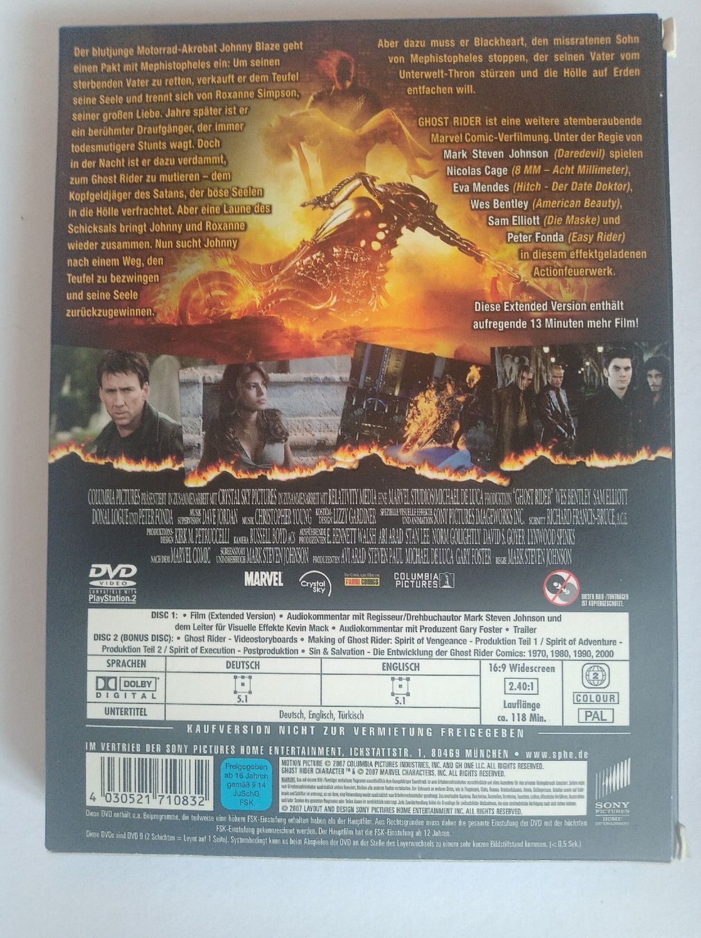 Tous les DVDs: Ghost Rider DVD Extended Version mit Nicolas Cage – D'occasion à Tann par Veebee6 1
