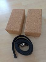 Yoga Blöcke 2er Set aus Kork und Yogagurt