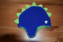 Kinder Dinosaurier Strickmütze mit Fleecefutter gr. 8-12 J.