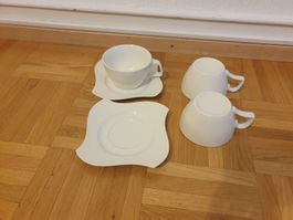 Tasses à café design, lot de 2, avec sous-tasses