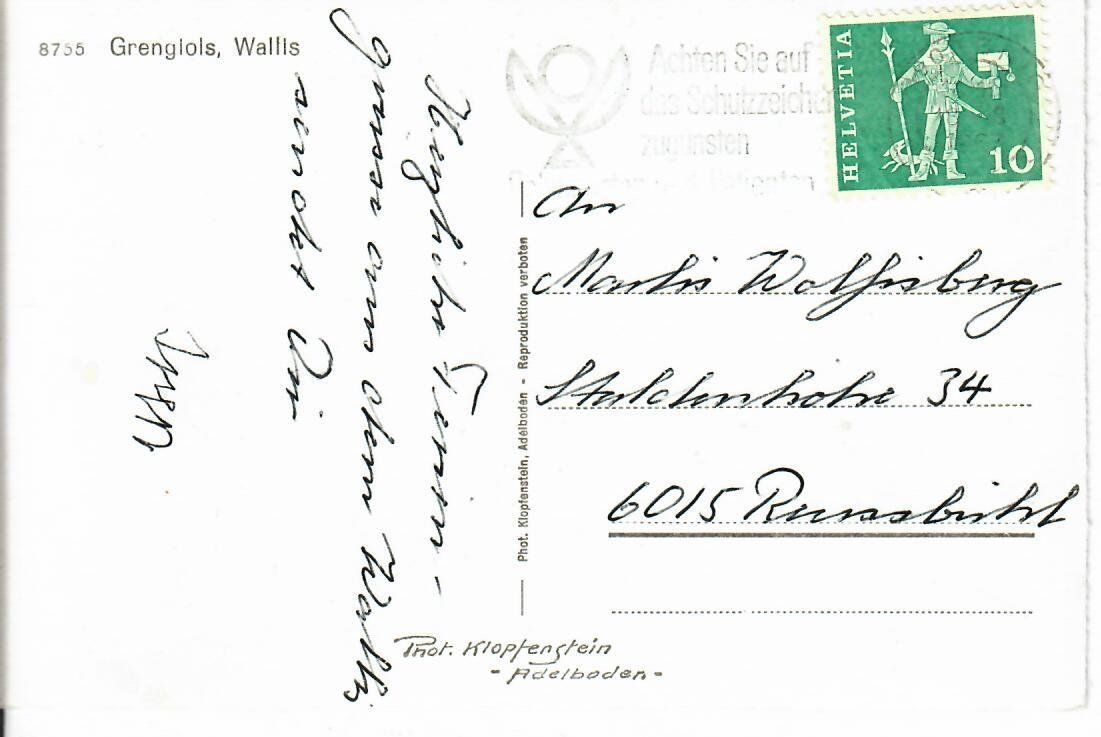 Cartoline postali: Grengiols – Usato da Hochdorf venduto da Ziegel-16 1