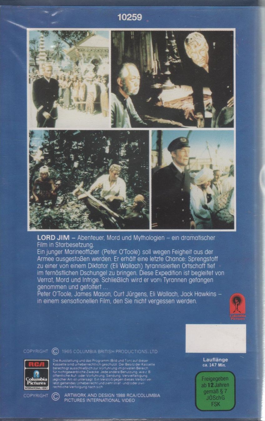 Alle VHS: Lord Jim VHS RCA 10259 – Gebraucht aus Remetschwil von Privatflohmi 1