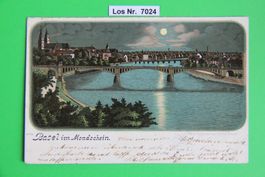 CH Ansichtskarte Basel im Mondschein um 1900        Los 7024