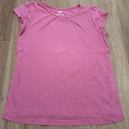 H&M Rosa Sommer-T-Shirt für Mädchen, Gr. 110/116
