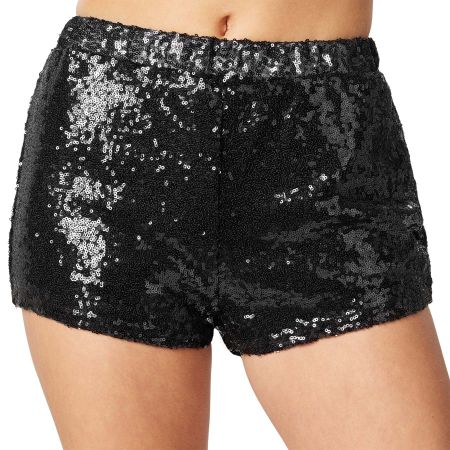 Pailletten-Shorts Schwarz XL