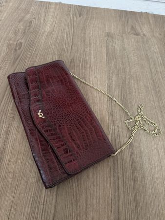 Vintage Tasche Clutch weinrot