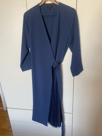 COS dress, size 40, blue midi with pleated detail.