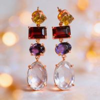 Paire de boucles d'oreilles multicolores