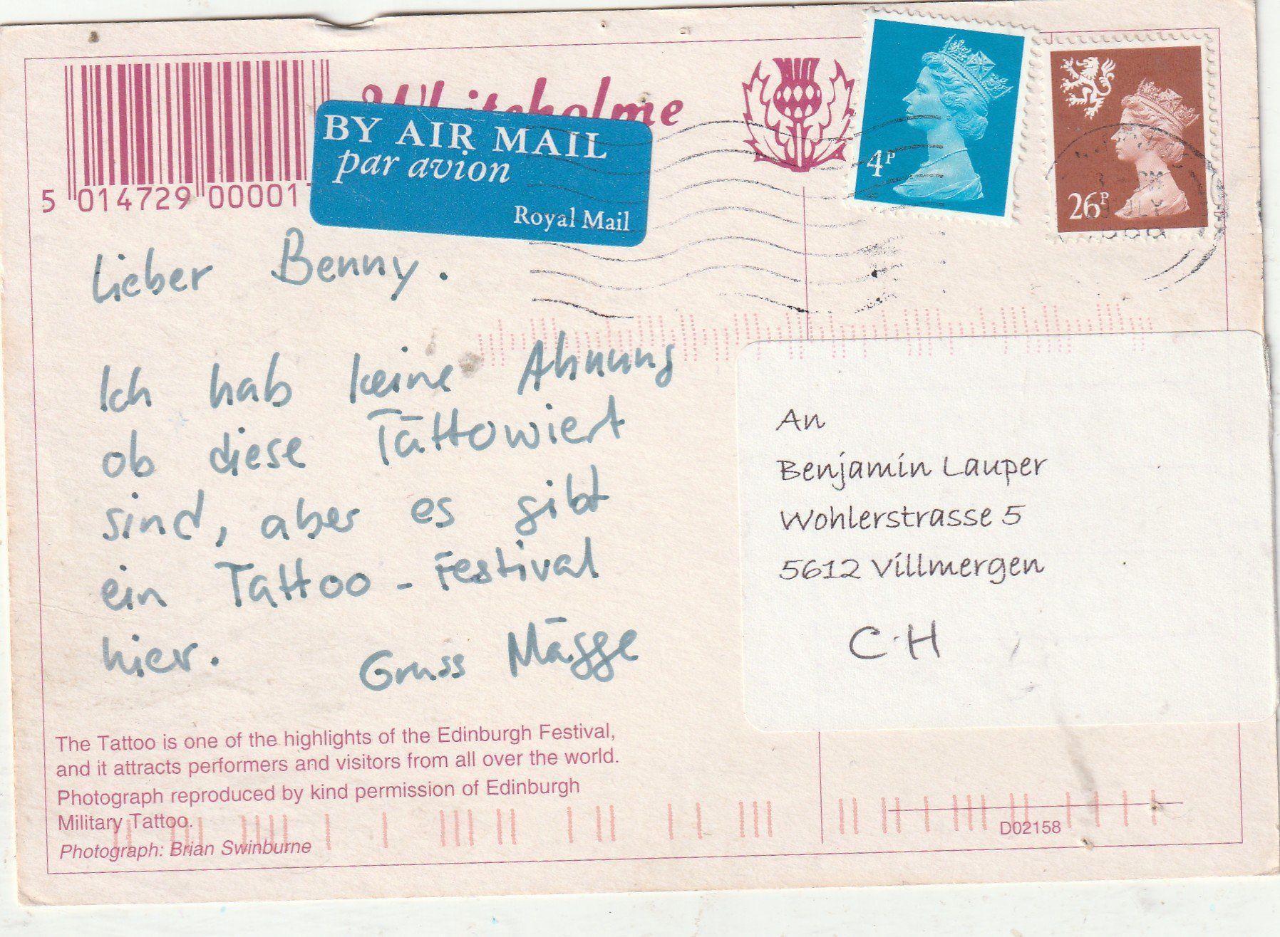 Cartoline postali: Edingbhurgh – Usato da Lumbrein venduto da made02 1