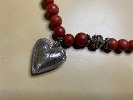 Korallenkette mit Silber 925