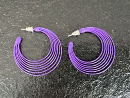 80-er Style Ohrringe Neon Violett/Lila