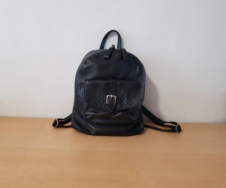 Leder Rucksack in Schwarz
