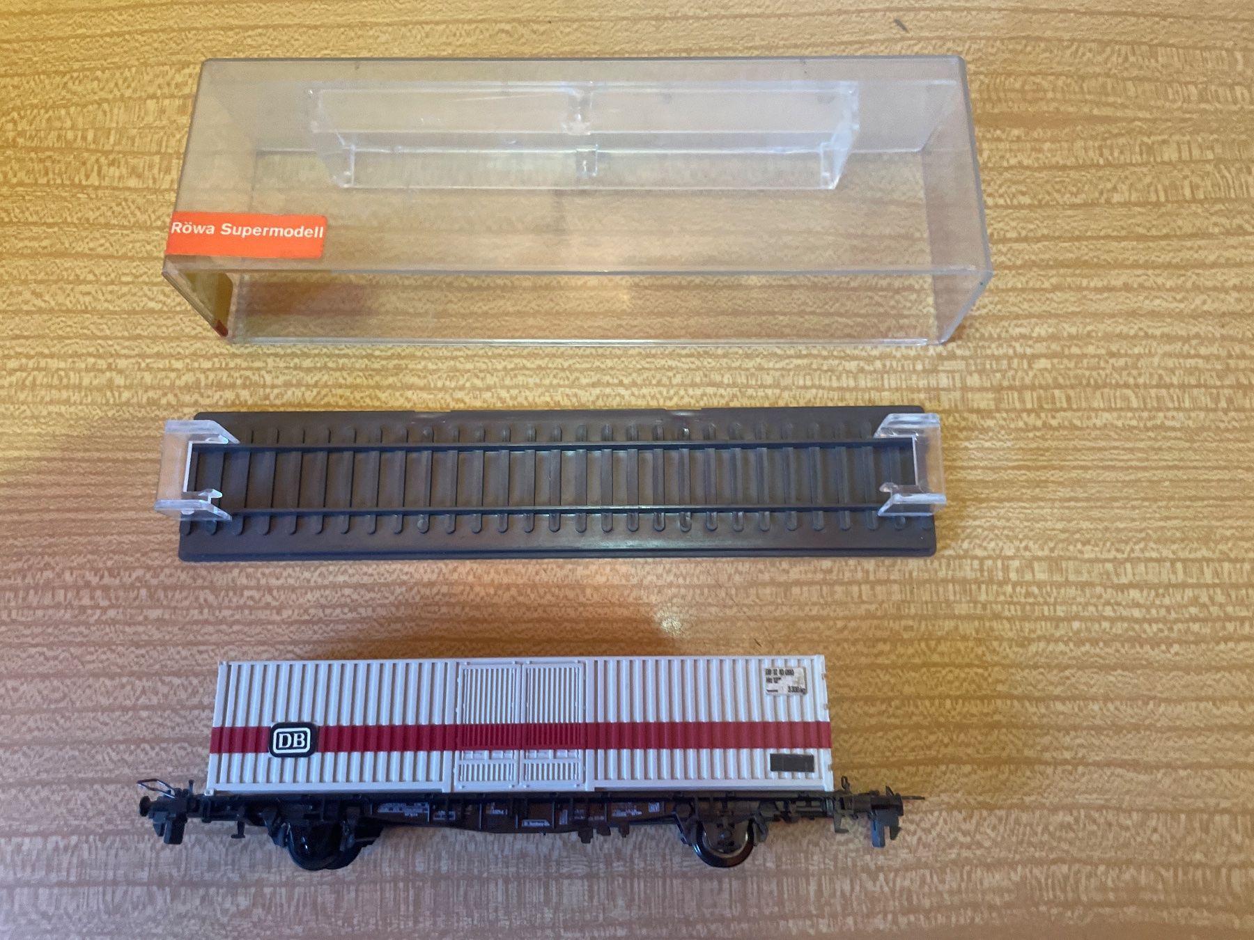 Modellini di ferrovie: Röwa Supermodell H0 DB Containerwagen – Usato da Suhr venduto da Daneli7 4