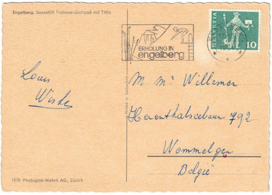 Cartoline postali: Engelberg - Sessellift Trübsee--Jochpass – Usato da Binningen venduto da Mountainrider 1