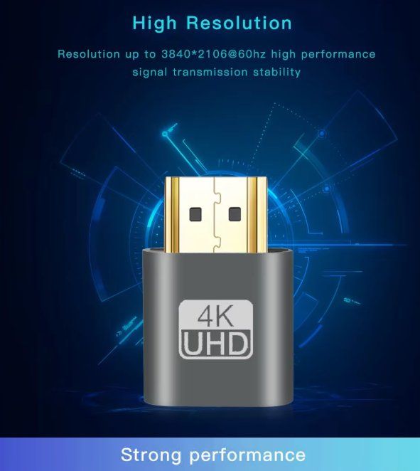 Adattatori: 4K HDMI Display  Emulator Dummy Stecker Headless – Nuovo e nell'imballaggio originale da Flawil venduto da Click.Shop 1