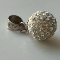 Silber 925 Vintage Zirkonia Ball Anhänger