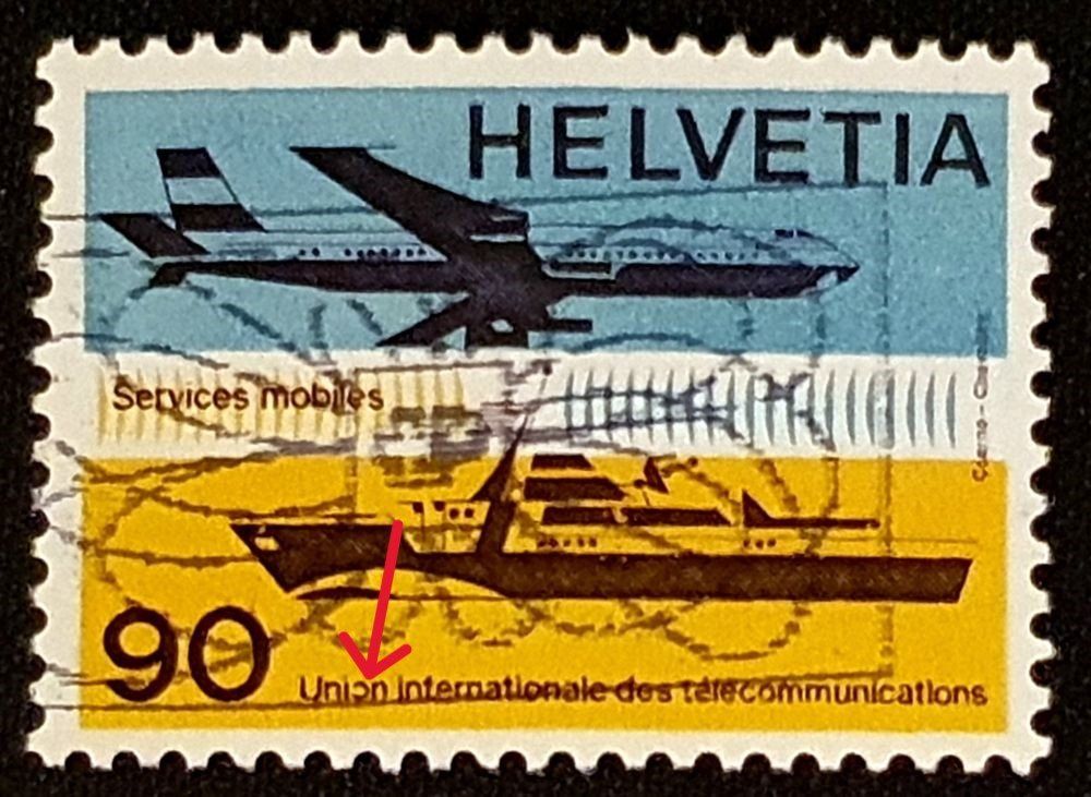 Alle Briefmarken: Abart Genfer Ämter UIT (D XI) 1976 SBK 12; offenes o (Union) – Gebraucht aus Zuchwil von hoeppi2010 1