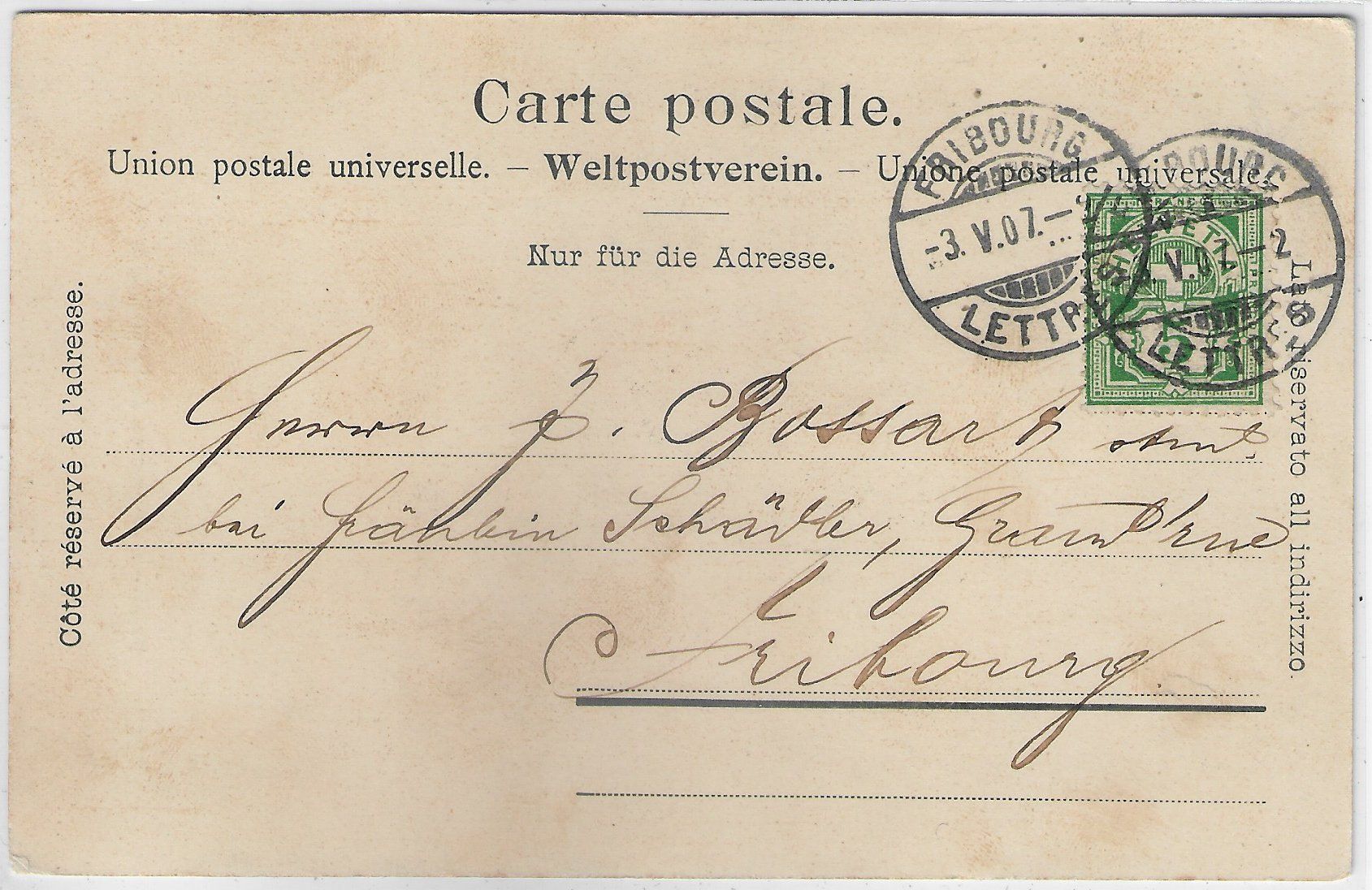Cartoline postali: Fribourg - Fontaine  de la Samaritaine – Usato da Ettingen venduto da Kartenplanet 1