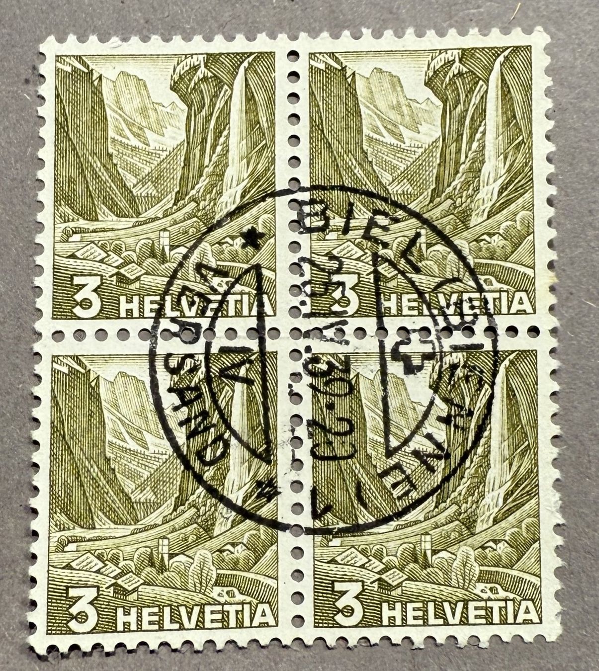 Tutti i francobolli: 201y  Viererblock Stempel Biel – Usato da Steinhausen venduto da yukon26