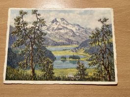 Alte Ansichtskarte Silvaplanersee, Graubünden, Schweiz 1957