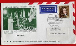 DEUTSCHLAND FLUGPOST FLUG PAPST MÜNCHEN VATIKAN TAXIERT 1980