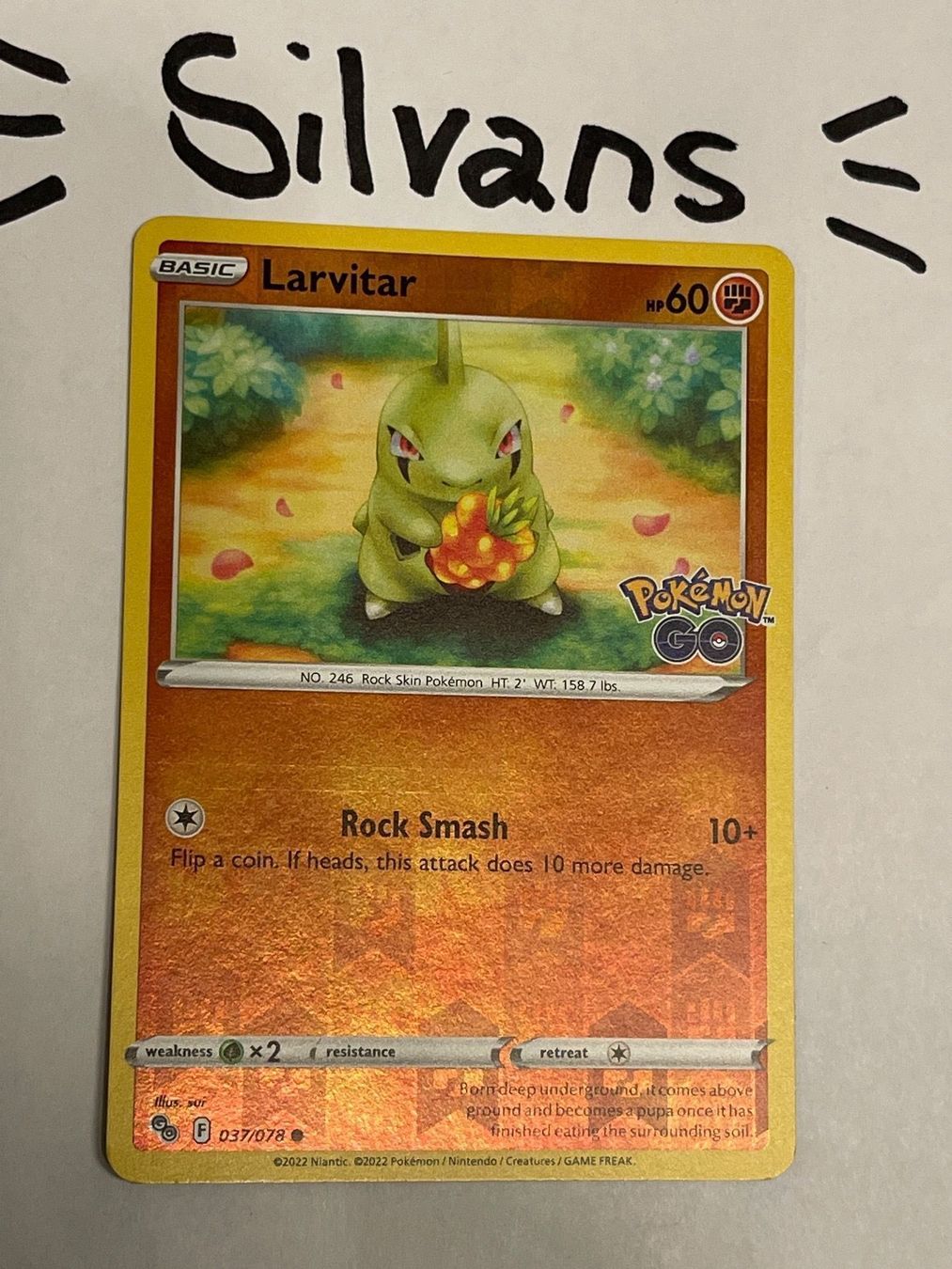 Pokémon Carte collezionabili: Larvitar Reverse Holo 037/078 Pokemon GO Englisch – Nuovo (secondo la descrizione) da Wil SG venduto da Silvans