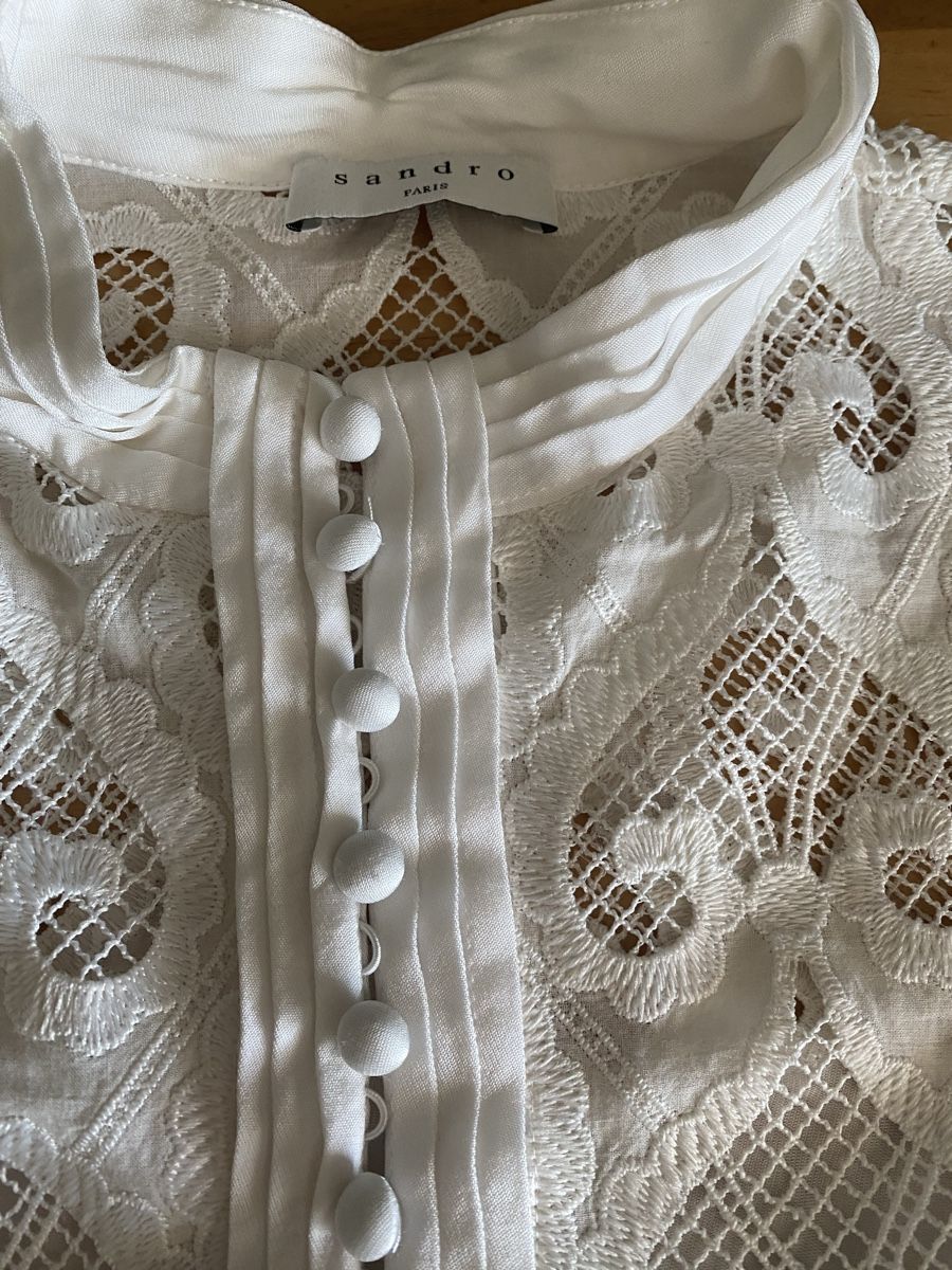 Sandro Blusen: Modische Seidenbluse von Sandro, Gr. 1, cremeweiss – Gebraucht aus Hittnau von Birdie68 1