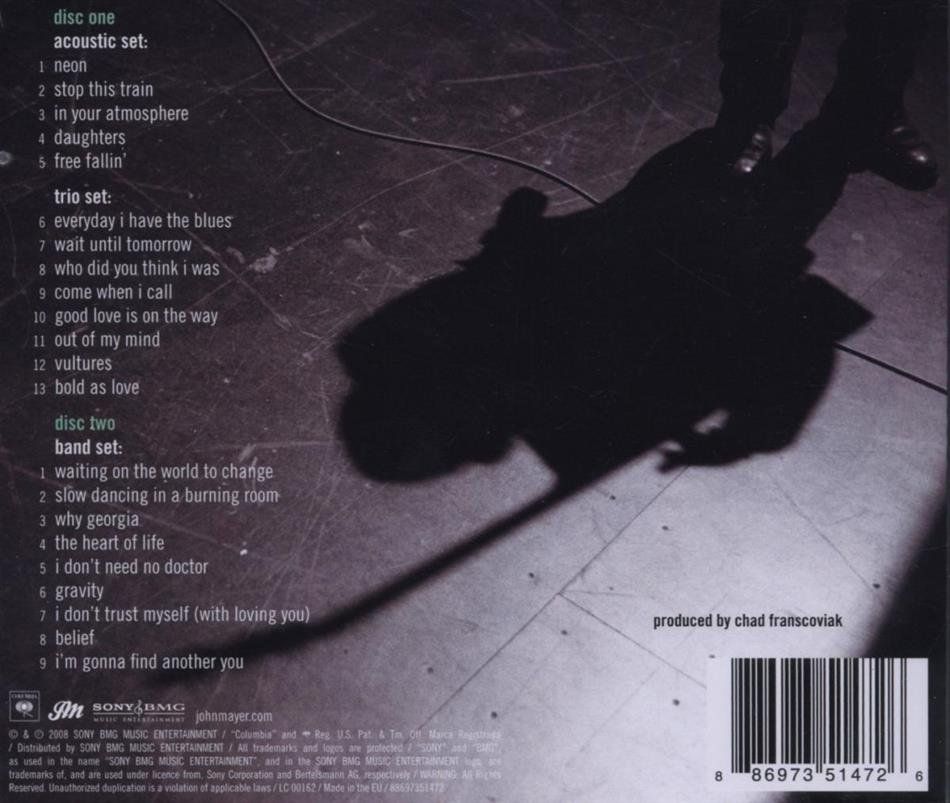 CD: John Mayer - Where The Light Is (2 CD's) – Nuovo (secondo la descrizione) da Baden venduto da lattemiele 1
