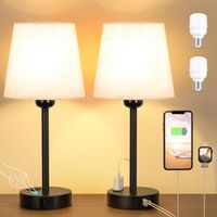 Nachttischlampe Touch Dimmbar 2er SET Ladefunktion USB A+C