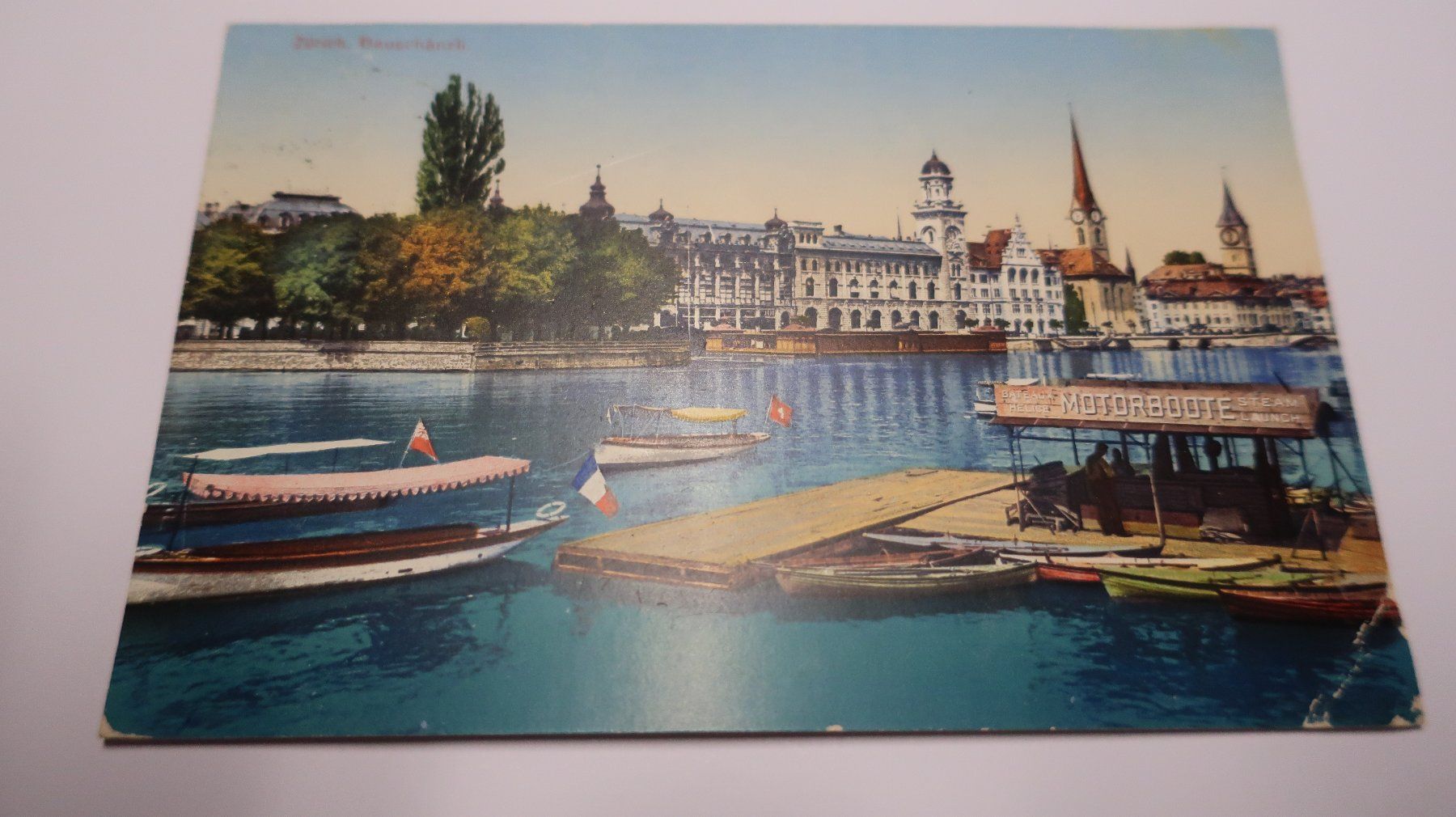 Cartoline postali: Zürich Bauschänzli  1911  Motorboote – Difettoso da Cormoret venduto da Pascalll2001 1