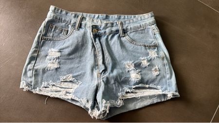 Shein Short en jean bleu avec effet vieilli taille M 