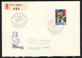 1962 Pro Juventute Blockausschnitt auf FDC