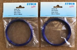 LOT ALU-DRAHT BLAU 2MM ORIGINALVERPACKT