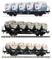 BRAWA - 3 verschiedene Bierbehältertragwagen der DB