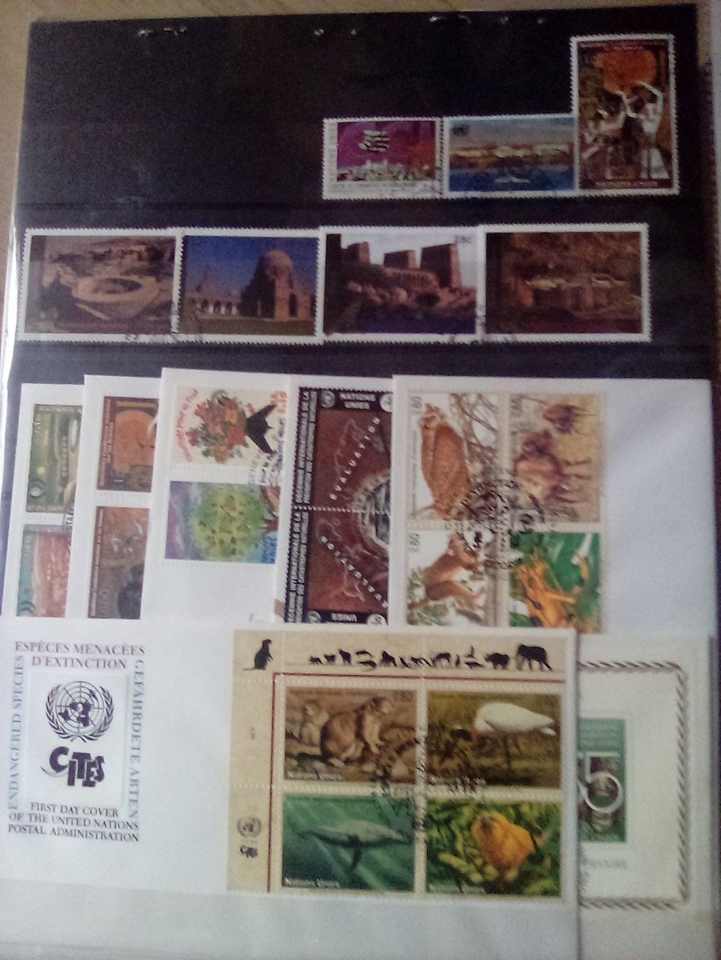 Alle Briefmarken: UNO FDC 1990-96 + Marken gest., Weltraum, Freimarken, E-Cept – Gebraucht aus Zug von Maahz 1